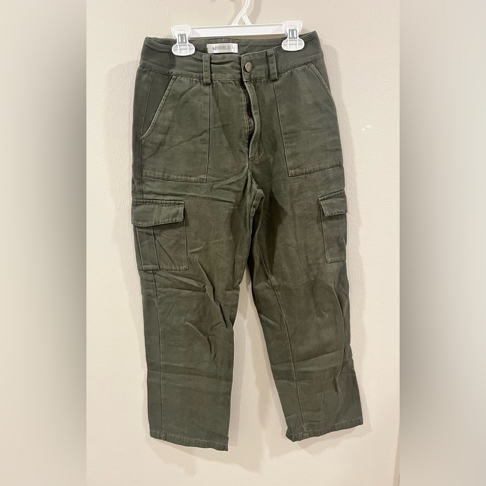 DOUBLJU Olive Green High Waisted Cargo Pants - Size XS